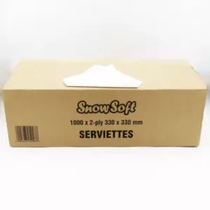 SERVIETTES - 2 PLY WHITE ECONO (1000)