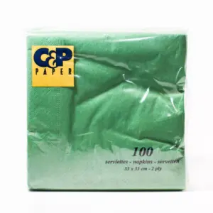 SERVIETTES - 2 PLY DARK GREEN (100)