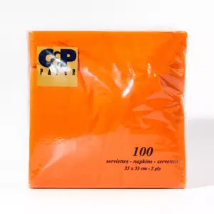 SERVIETTES - 2 PLY ORANGE (100)