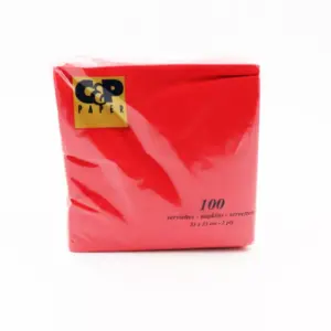 SERVIETTES - 2 PLY RED (100)
